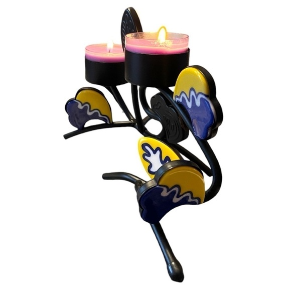 Partylite double sided tea light holder, Provence, metal and ceramic, EUC - Picture 4 of 7